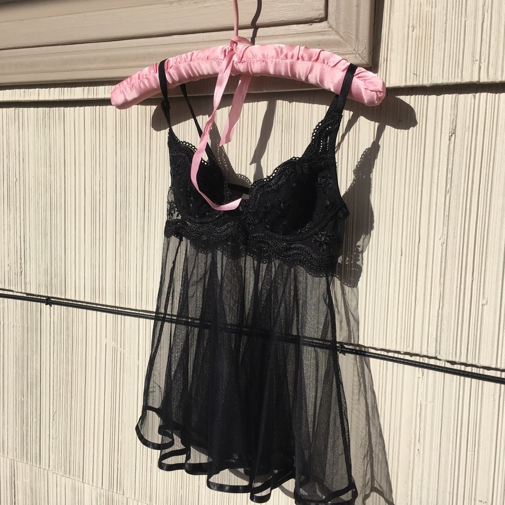 black lingerie top